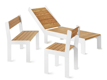 LOWBED - Steel and wood sun lounger by Nola Industrier - view 3